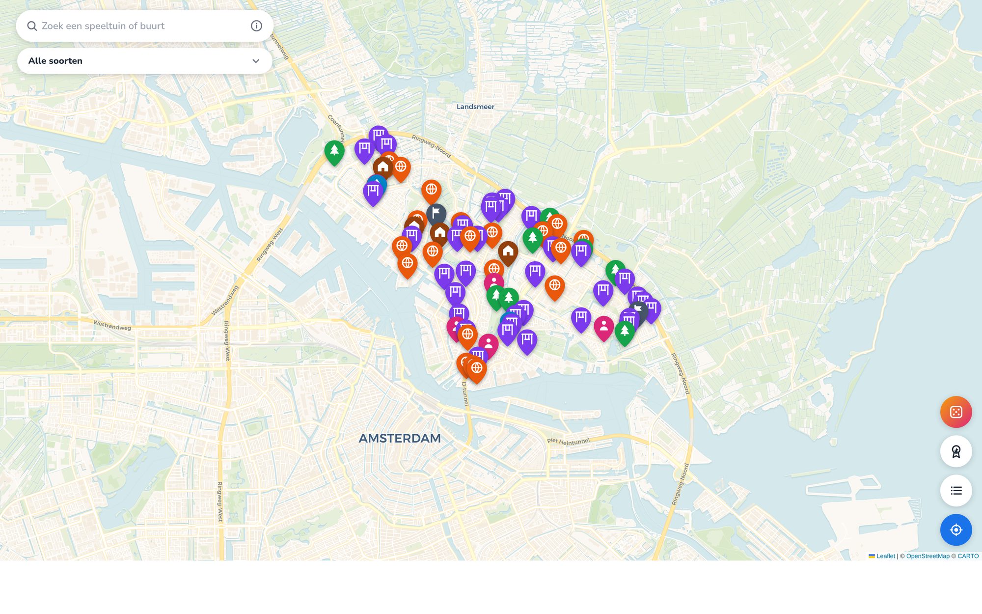 Speeltuinenkaart Amsterdam-Noord